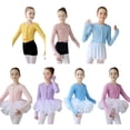 thumbnail image 5 of GYRATEDREAM Toddler Baby Girls Ballet Leotards Fall Winter Long Sleeve Dance Leotard with Tutu Skirt Kids Round Neck Gymnastic Outfit Glitter Ballet Dress Performance Clothes Blue for 4-13 Years, 5 of 5