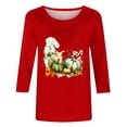 thumbnail image 5 of QIPOPIQ Hauts pour Femmes Manches 3/4 Col Rond Blouses Décontractées Amples en Solde, 5 of 5