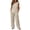 Beige, variant on HAYIMI Womens Summer Outfits Sets 2 Pieces Elegant Casual Fly Sleeve Shirts Tops And Trousers Lightweight Comfortable Everyday Warm Weather Modern Relaxed Fit Solid Color Relaxed Fit Clothing Sets