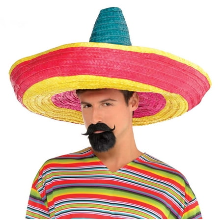 Fiesta Mens Adult Spanish Costume Black Facial Hair Set