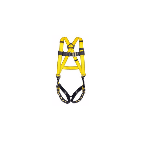MSA X-Large Workman Construction Style Harness WIth Quik-Fit Chest Strap, Tongue Leg Buckles, Back And Hip Attachment Points And Integral Back Pad With Tool Belt And Shoulder Pads