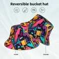 thumbnail image 2 of Sikiie Vibrant Graffiti Urban Art Reflective Double-Sided Bucket Hat, Sun Hat, for Gardening, Beaching, Camping, Hiking, Fishing, 2 of 6