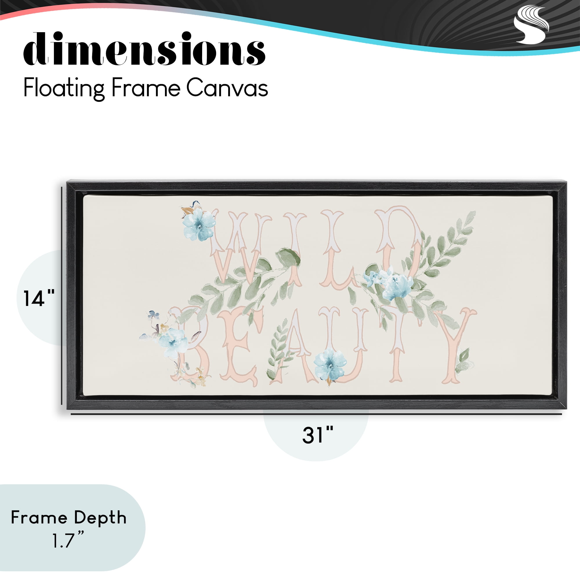 Stupell Industries Wild Beauty Florals Black Framed Floater Canvas Wall Art, design by Patricia Pinto