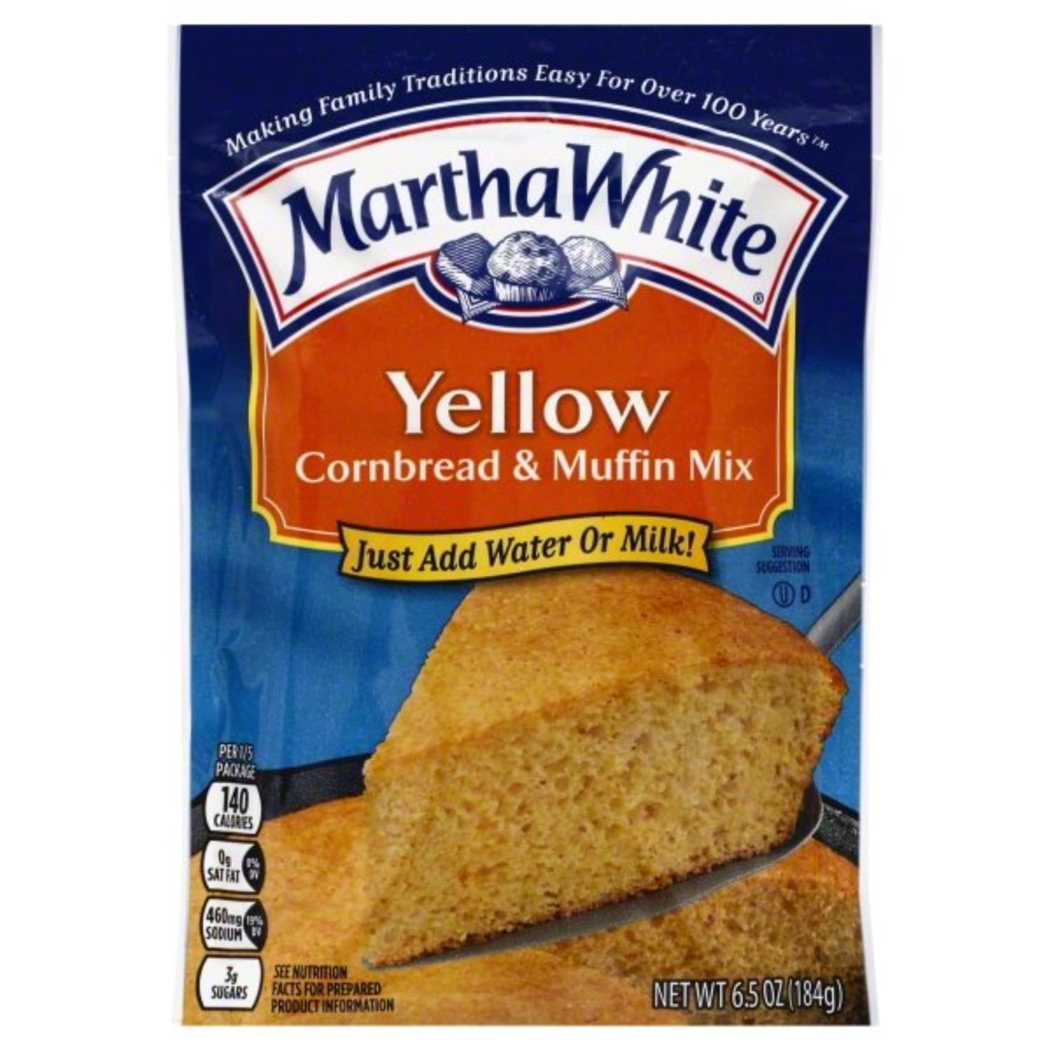 Martha White Yellow Cornbread Mix, 6.5 Oz Pouch
