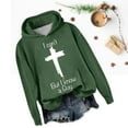 thumbnail image 5 of Baqcunre Long Sleeve T Shirt Women's Casual I Can'T But I Know A Guy Printed Long Sleeve Sweatshirt Fun Sweatshirt Shirt Workout Tops Plus Size Tops Green M, 5 of 5