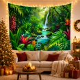 thumbnail image 3 of Floral Garden Tropical with Rainforest Around Cascading, Mystical Fantasy for Space Lovers, Aesthetic Wall Decor, Mother'S Day Gift, Tapestry Wall Hanging for Dorm and Living Room, 3 of 7
