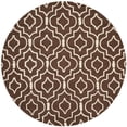 thumbnail image 2 of SAFAVIEH Cambridge Julian Geometric Wool Area Rug, Dark Brown/Ivory, 6' x 6' Round, 2 of 7