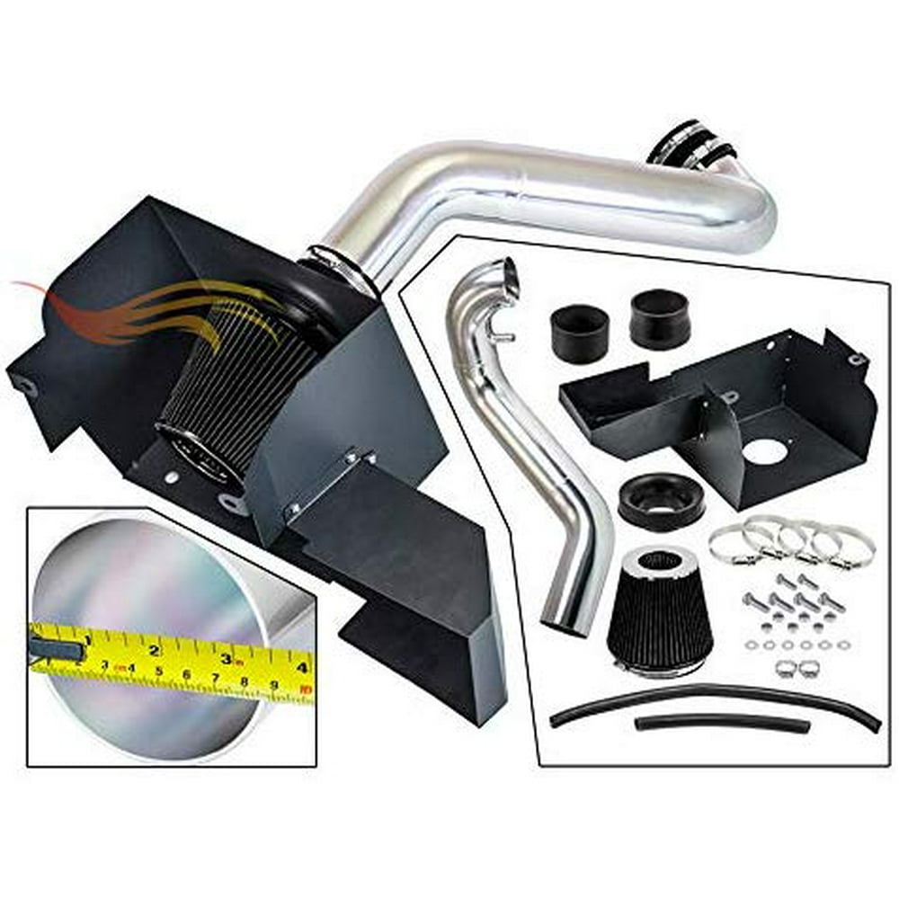 RTUNES RACING BLACK COLD AIR INTAKE w/HEAT SHIELD KIT Compatible