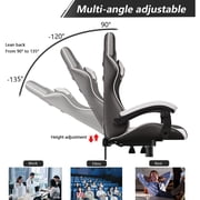 Bigzzia Gaming Chair Office Chair Desk Chair Computer Chair Swivel Chair for Teens Adults Girls(Black White)