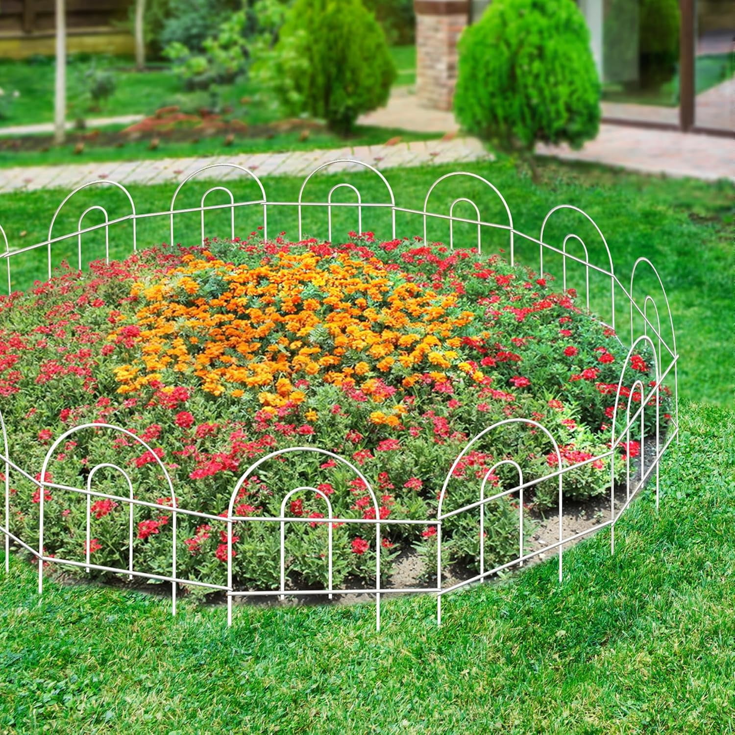Decorative Black Garden Border Fence 18inX50ft Metal Wire Edging Flower Bed Folding Fences Panel Outdoor Garden Fencing Patio Edge Landscape for Yard