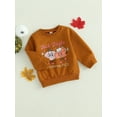 thumbnail image 3 of Wassery Infant Baby Girls Boys Halloween Sweatshirts Long Sleeve Crew Neck Letters Pumpkin Pie Print Pullovers Tops 6M 12M 18M 24M 3T Toddler Boy Girl Fall Clothes, 3 of 8