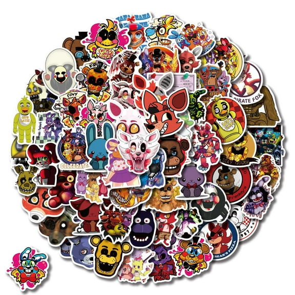 100pcs Five Nights Stickers Vinyl Waterproof Freddy's Stickers for Laptop Luggage Computer Stickers Children Teenagers