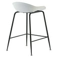 thumbnail image 4 of 2xhome - Set of 2 White 25" Seat Height Black Molded Plastic Bar Stool Modern Barstool Counter Stools with Backs and armless Metal Legs, 4 of 8