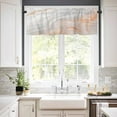 thumbnail image 2 of Orange Gray White Kitchen Valances for Windows 42x18 Inch Kitchen Curtains Valances Rod Pocket Modern Farmhouse Abstract Marble Bathroom Window Valances for Window Treatment Decor, 2 of 6