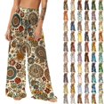 thumbnail image 1 of Pincandy Women See Through Sheer Mesh Pants Beach Swimsuit Bikini Bottom Cover up Party Club Elastic High Waist Wide Leg Pants, 1 of 7