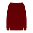 thumbnail image 6 of ZyeKqe Sweatshirts for Women off Shoulder Oversized Pullover Casual Drawstring Solid Comfy Long Sleeve Top, 6 of 8