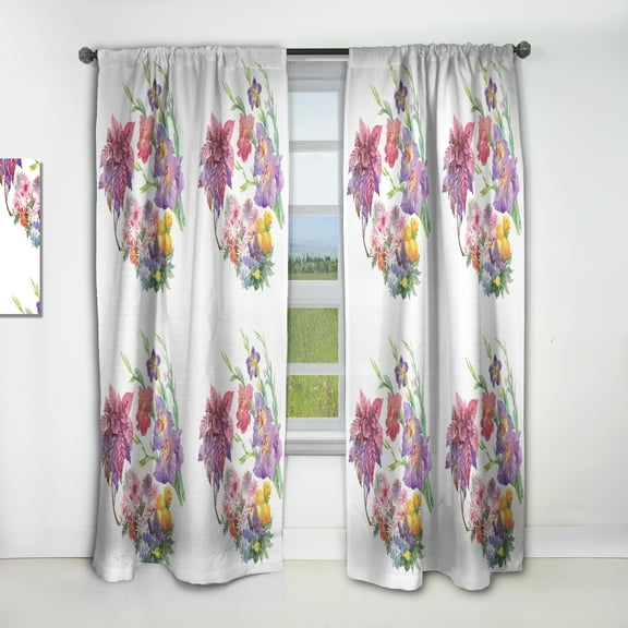 Designart 'Blossom Pink VII' Floral Curtain Panel