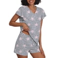 thumbnail image 3 of MINTREUS Women's Knit Pajamas Set Ruffle Sleeves Sleepwear Casual 2 Piece Pjs Soft Loungewear with Pockets, 3 of 6