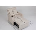 thumbnail image 3 of Convertible Armchair Bed, Beige Linen, Adjustable With And Side Pocket For Chair Bed Humanization Design, Linen Beige, Fits Apartments , &, 3 of 5
