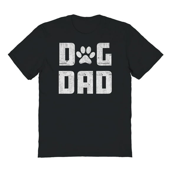 Dog Dad Humor Graphic Black Men's Cotton T-Shirt