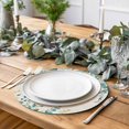 thumbnail image 2 of Teal Green Eucalyptus Round 13 Inch Placemats Set of 4, Farmhouse Weeping Leaves Linen HeatResistant Non Slip Place Mats for Dining Table, Wipeable Braided Kitchen Table Mats for Housewarming, 2 of 9