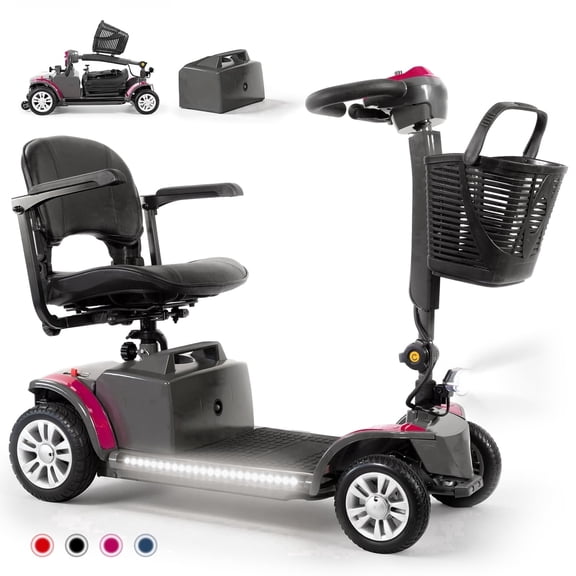 Arshin Senior-Friendly Mobility Scooter,Easy-to-Use and Lightweight Foldable,300lbs,Purple
