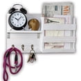 thumbnail image 3 of DUCIHBA Entryway Mail Organizer - Key Holder Hooks - Home Decorative Single Wall Shelf - Rustic Wood, White - 16.5" W x 4.5" D x 9.75" H - 2.5lbs, 3 of 7
