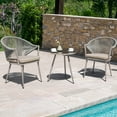 thumbnail image 5 of Nuu Garden 2 Piece Outdoor Aluminum Chair Set, Woven Rope Conversation Chairs with Seat Cushions, Beige, 5 of 10