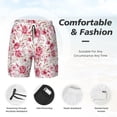 thumbnail image 3 of Balery Rose Flowers Bañador para hombre, shorts de playa de secado rápido con entrepierna y forro de compresión-XX-Large, 3 of 6
