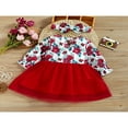 thumbnail image 2 of Ensembles pour Filles Robe à Manches Longues en Tulle Floral Patchwork Bandeau, 2 of 6