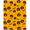 thumbnail image 3 of Halloween Blanket for Couch/Bed Pumpkins Lantern Bat Orange Sof Cozy Flannel Throw Blanket Lightweight Throws All Seanson Blanket for Boys/Grils Kids 49"x59", 3 of 6