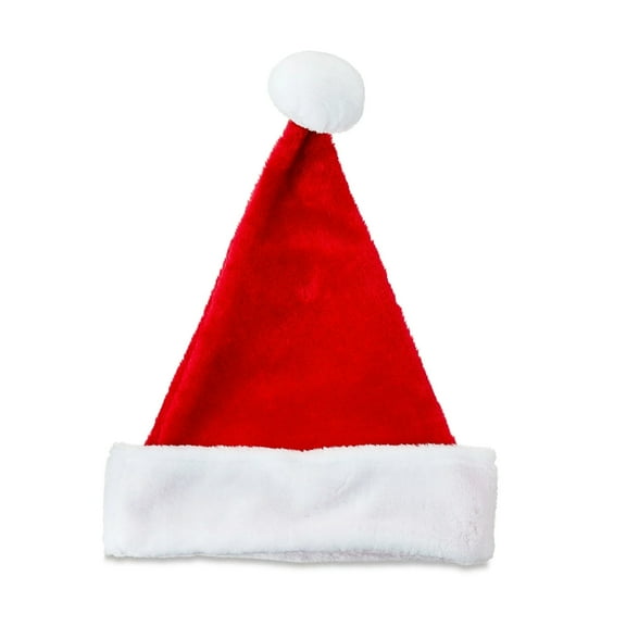 Festive Find Store Classic Red and White Santa Christmas Hat Soft Plush Holiday Costume Accessory