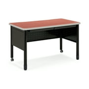 OFM Core Collection Mesa Series 27.75" x 47.25" Steel Training Table and Desk with Pencil Drawers, in Cherry (66120-CHY)