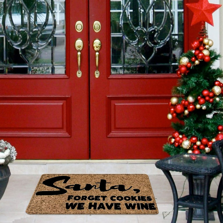 Clearance！EQWLJWE Merry Christmas Door Mat Welcome Decor Christmas Floor  Mat Outdoor Mats for Front Door,Indoor mats for Entryway,24x16,Burlap