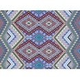 thumbnail image 2 of Zelouf Mayan Double Border Print On Penelope Crepe  , Sewing, DIY, Crafts Fabric by the Yard, 847 Coral/navy, 10 Yard, 2 of 2