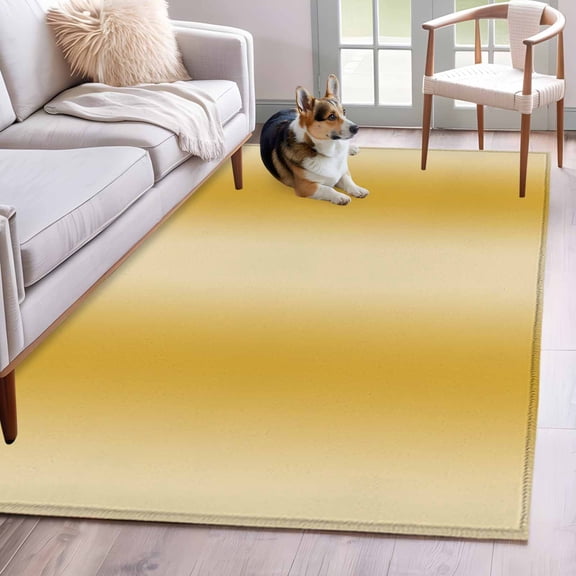 Yellow Ombre Area Rug 3x5 Washable Rug Non Slip Modern Abstract Art Farmhouse Gradient Large Area Rug Indoor Floor Carpet for Entryway Bedroom Kitchen Living Room Home Office Dining Room Nursery