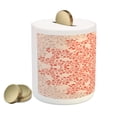 thumbnail image 2 of Mandala Piggy Bank, Rural Meadow Wild Flowers Twigs and Blooms Round Bouquet Corsage Pattern, Ceramic Coin Bank Money Box for Cash Saving, 3.6" X 3.2", Peach Salmon, by Ambesonne, 2 of 4