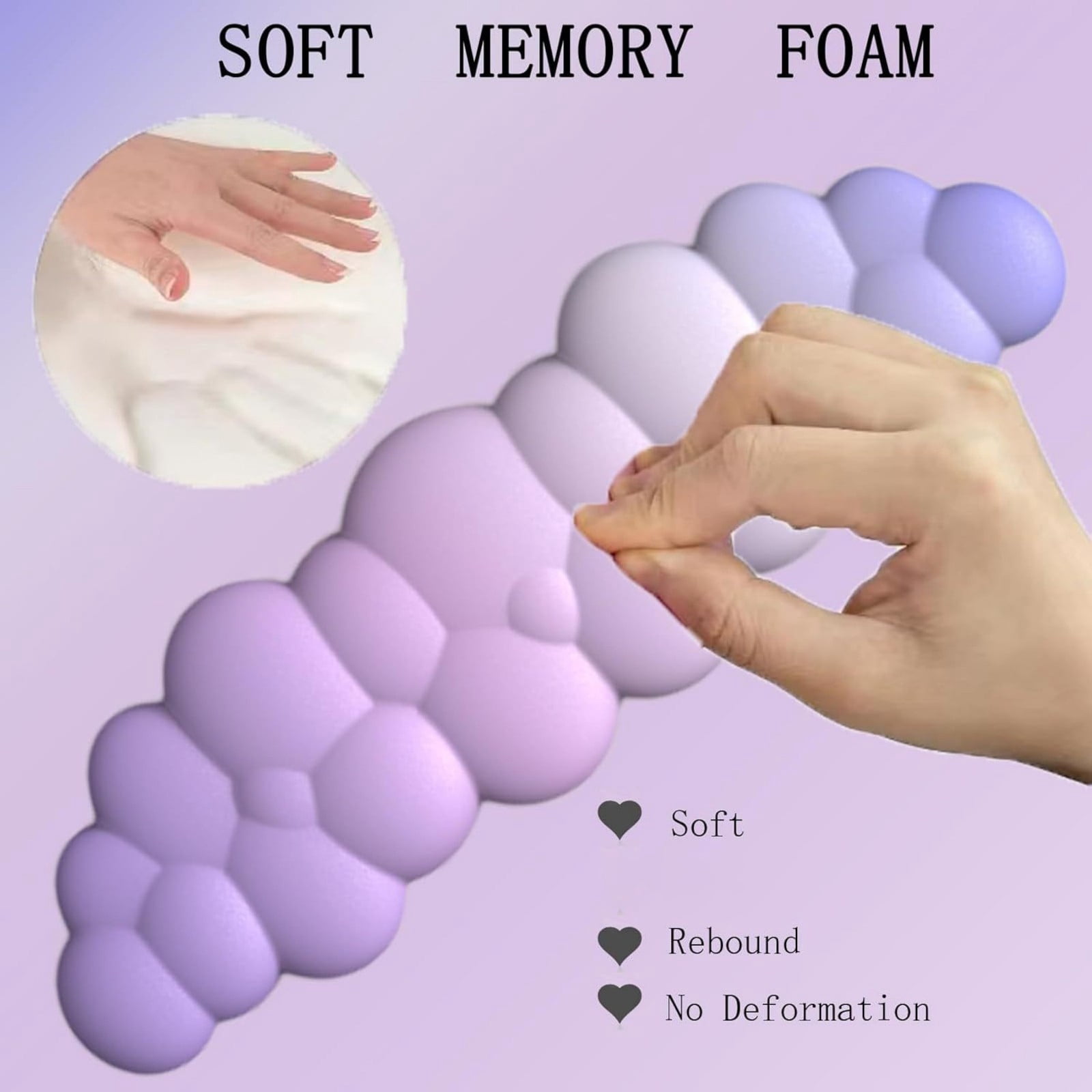 1 Set Ergonomic Keyboard Wrist Rest and Pad Combo Supportive Mousepad and Soft Memory Foam Silicone Mousemat