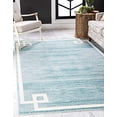thumbnail image 2 of Unique Loom Uptown Collection by Jill Zarin Collection Greek Key Textured Modern Turquoise Area Rug (5' 0 x 8' 0), 2 of 10