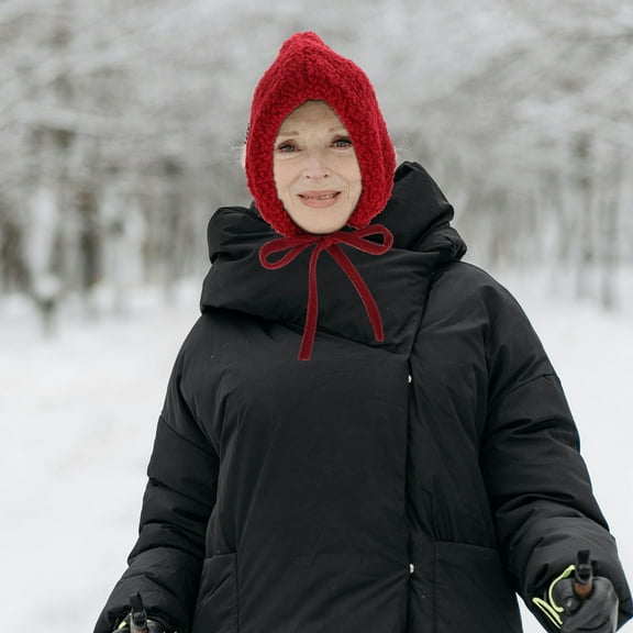 ELAYARD Warm Beanie Hat for Women Red Lamb Fleece 1Set 13X9.6X2.2in