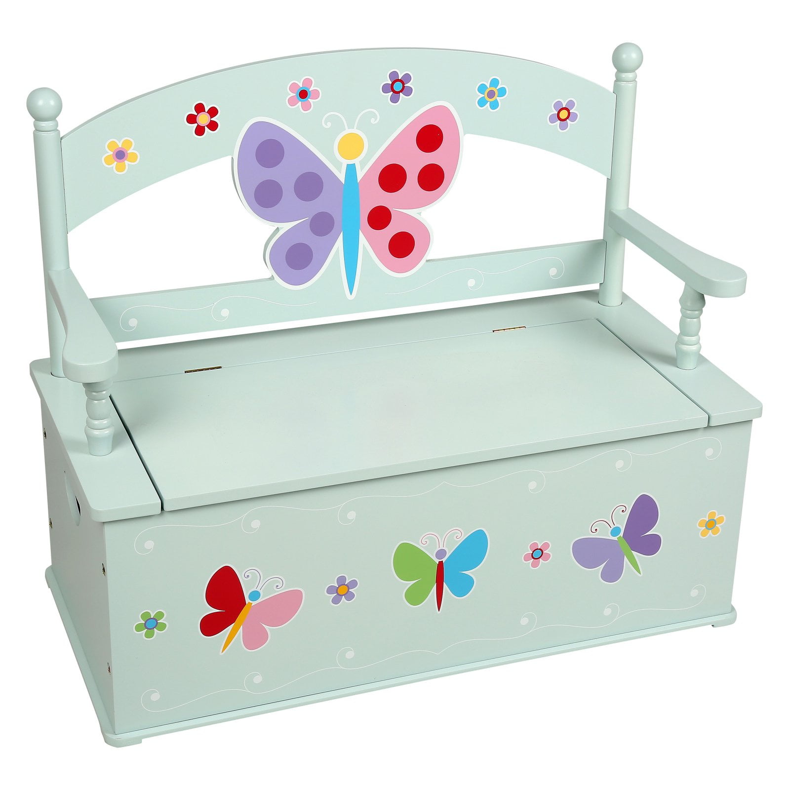 Wildkin Butterfly Garden Bench Seat with Storage