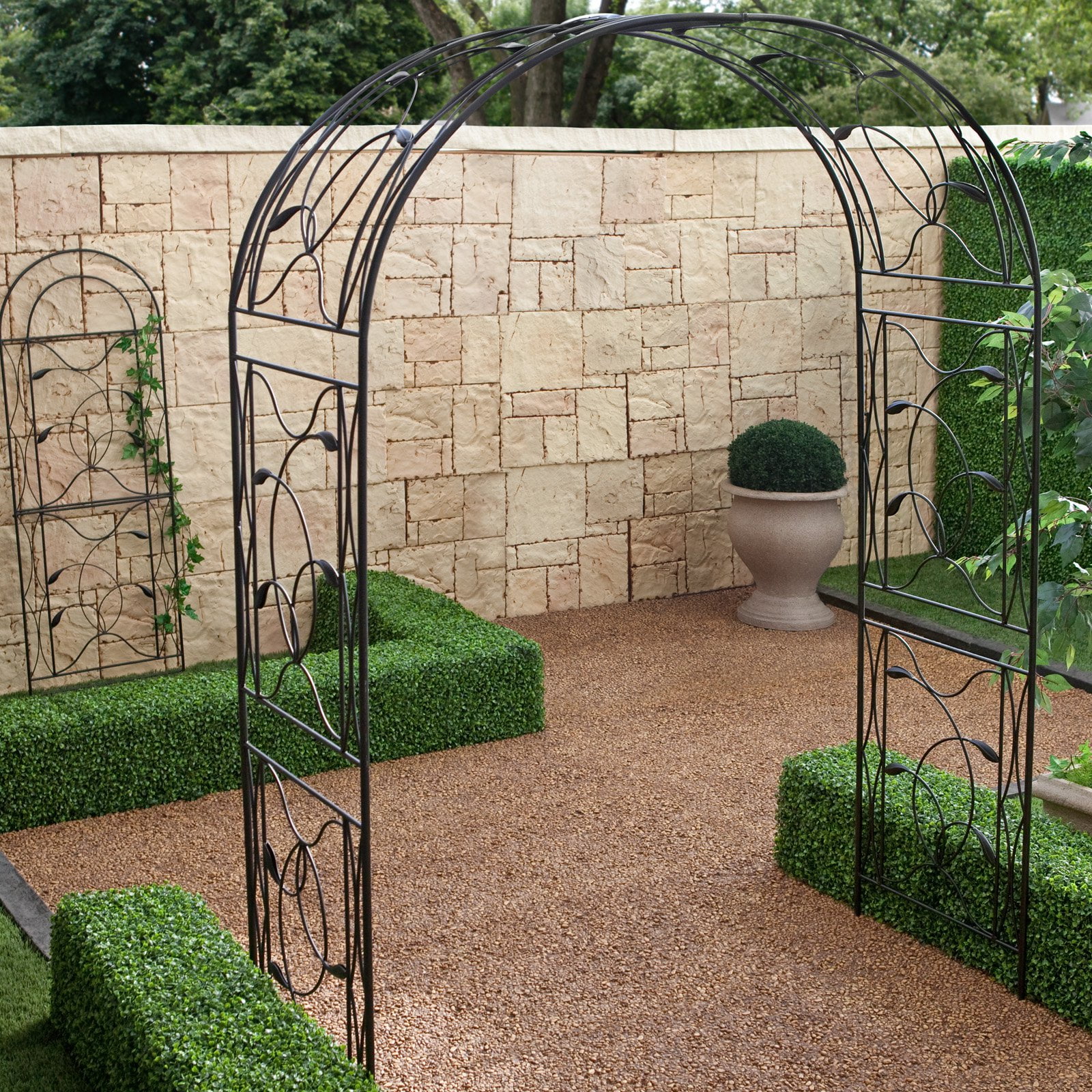 Coral Coast Willow Creek Metal Arbor Black by Chi Wing Rattan Factory