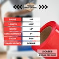 thumbnail image 7 of MMBM Red Cast Hand Stretch Wrap 18" x 1000' 8 Rolls 100 Gauge Heavy Duty Opaque Stretch Film for Packing and Shipping, 7 of 7