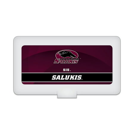 NCAA Southern Illinois Salukis Plastic Pencil Storage Box, 8" by 4.5" by 2.5"