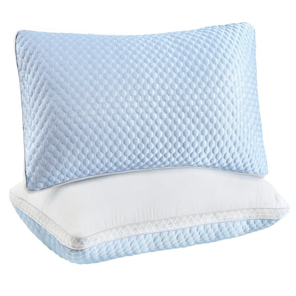 Pillows for bed 2 pack, Soft Standard Bed Pillows for Side, Back, and Stomach Sleepers, 20" x 26", Blue