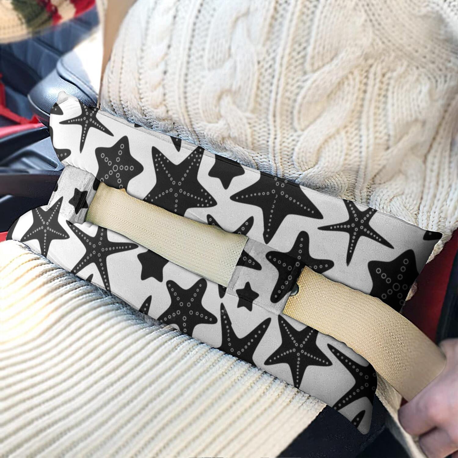 Mermaid Fantasy Seatbelt Pillow - Post Mastectomy Breast Surgery Heart Surgery Recovery Cushion - Starfish & Underwater Coral Reef Design - Plush Car Travel Pad