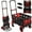 Red, variant on Arlopu 2 in 1 Foldable Hand Truck Dolly with Basket, 330LBS Capacity Folding Hand Cart Platform Cart Dolly with Retractable Handle, Rubber Wheels and 2 Elastic Ropes