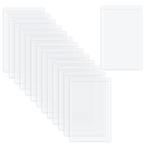 Fengek 50 paquetes de fundas transparentes para tarjeteros, fundas protectoras impermeables para tarjetas de visita, fundas suaves de PVC para tarjetas de crédito, licencia de conducir