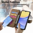 thumbnail image 2 of Wallet Case for Samsung Galaxy Note 20 Cash Credit Pocket Card Slots Holder Folio Flip Shockproof Full Coverage Detachable Magnetic Cover [Compatible with Magsafe] Kickstand, Brown, 2 of 10