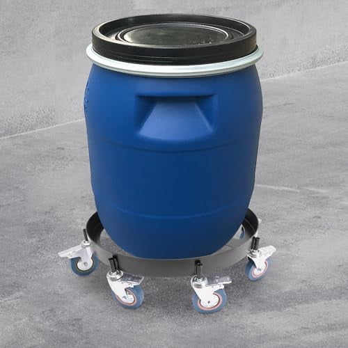 55-Gallon Drum Dolly 2000 Lbs Capacity Heavy-Duty Steel Dolly with 8 Caster Wheels Trash Can Dolly Cart, Oil Drum Caddy Round Dolly Barrel Dolly Cart
